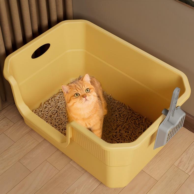 Semi-enclosed cat itter box extra-large litter box 