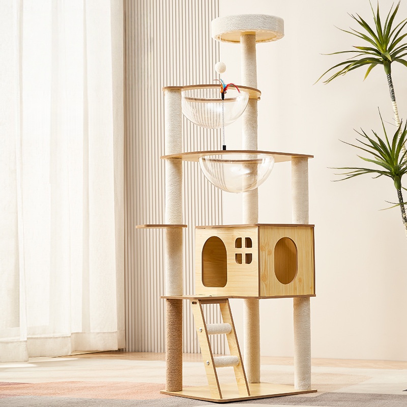 Cat Tree with Toy,Cat Tree with Padded Plush Perch and Sisal Scratching Posts