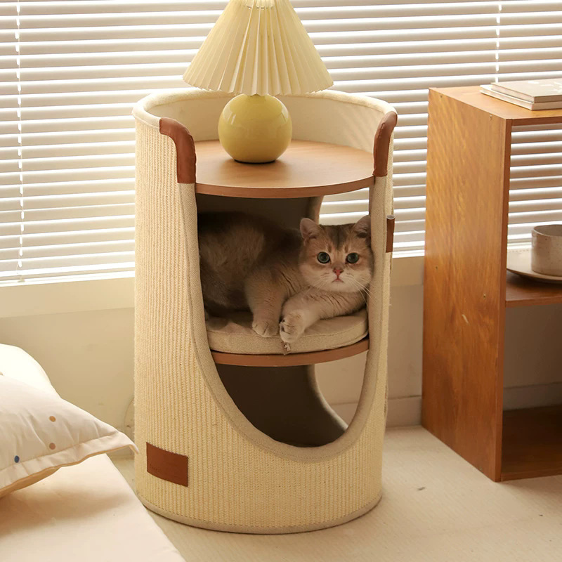 Corner Cat Tree, All-Season Sisal Cat Scratching Bucket Cat Tree