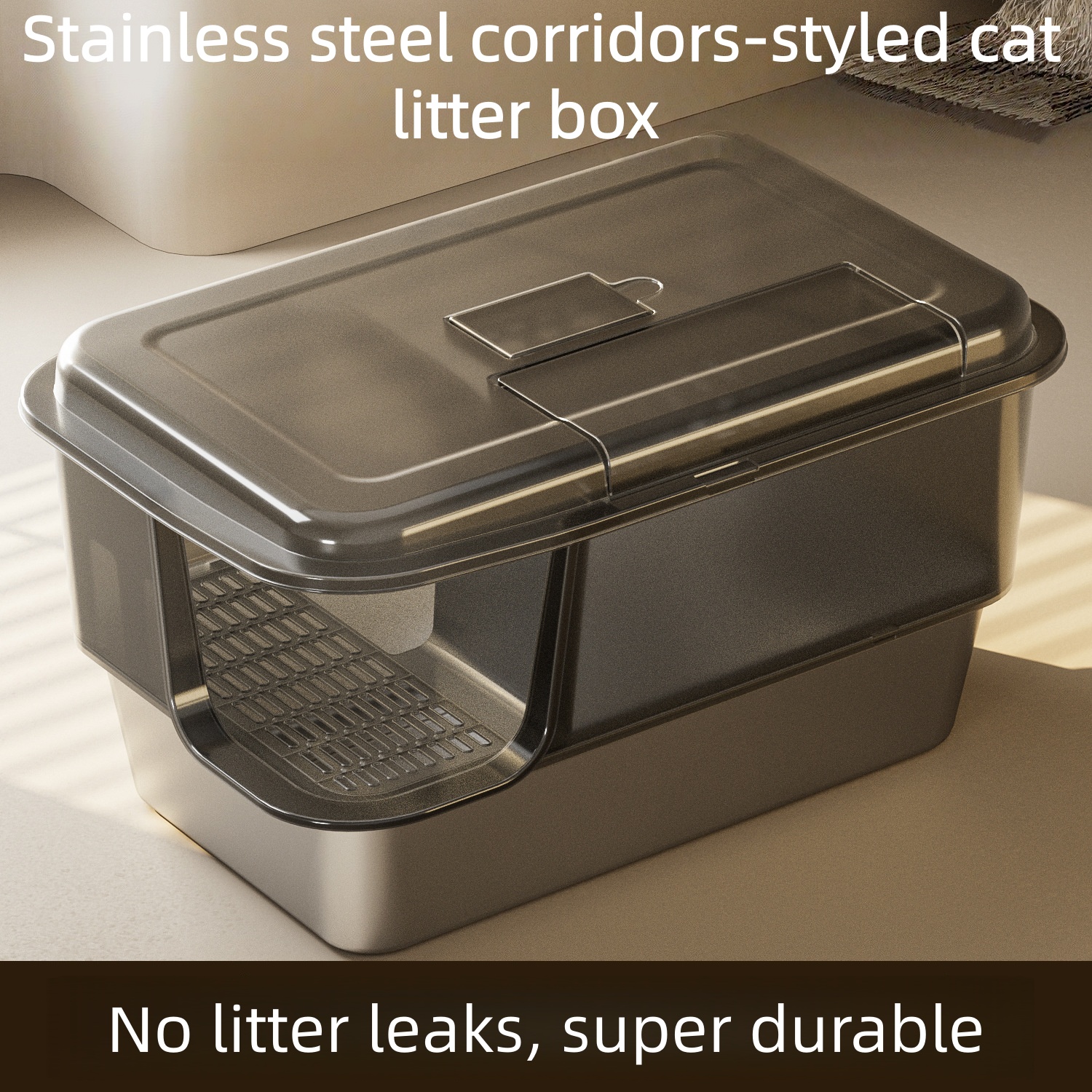 Large hallway style cat litter box,stainless steel cat litter box