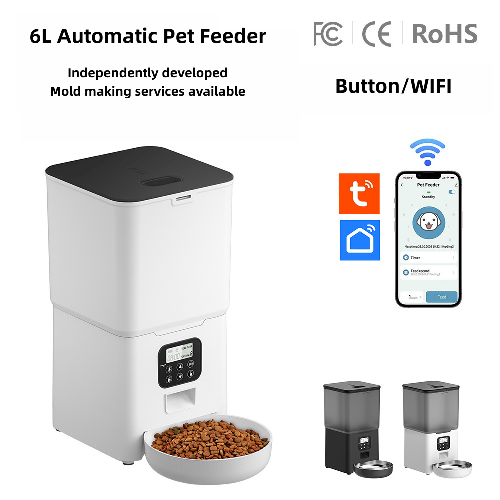 6L Smart Pet Feeder,Dual-outlet Cat Feeder,Automatic Timed and Quantitative Feeder