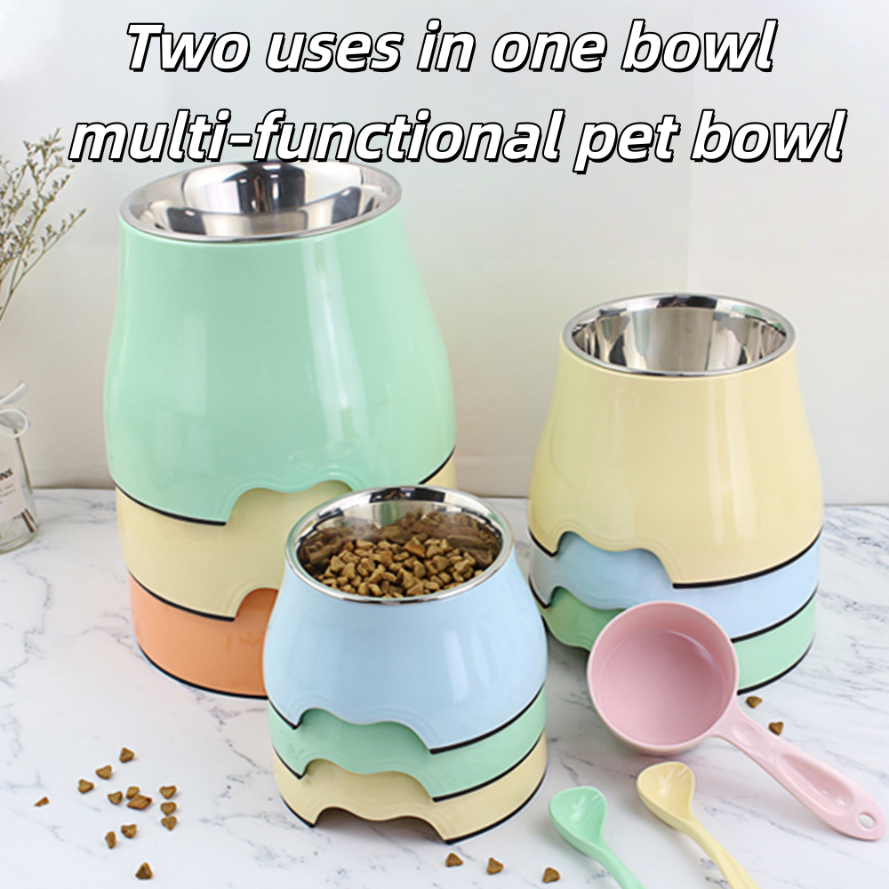 Food-grade A5 stainless steel pet bowl,non-slip, imitation ceramic cat food bowl