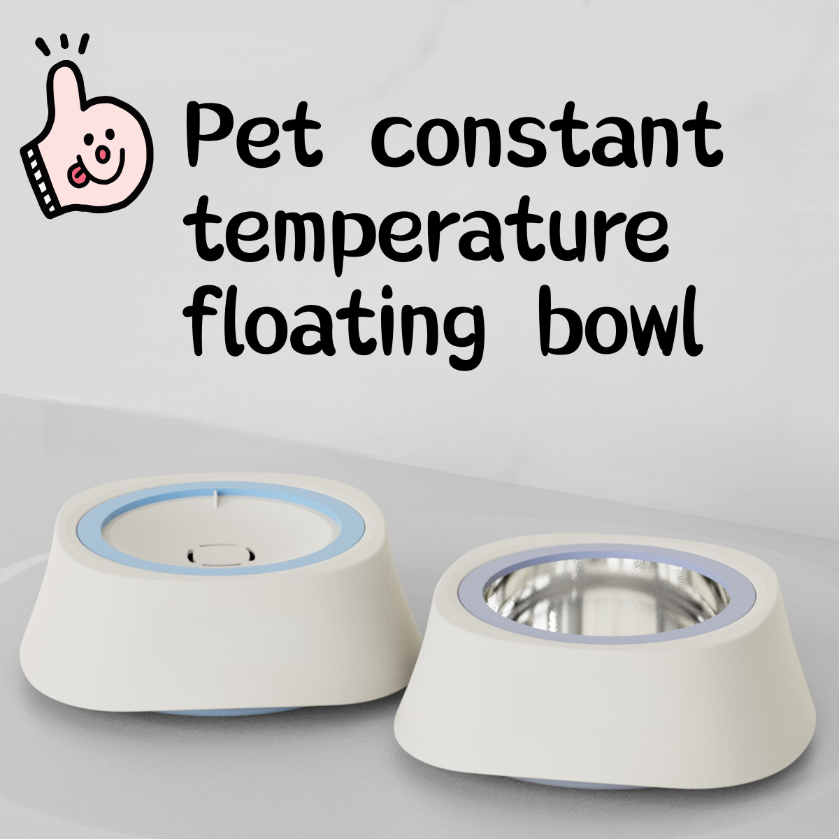Pet heated floating feeding bowl, stainless steel feeding bowl