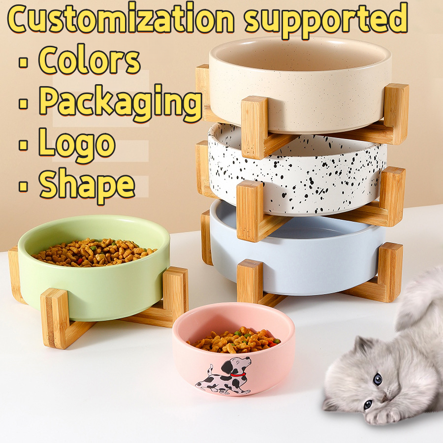 Large ceramic feeding bowl,Customizable pet ceramic food bowl, creative pet bowl