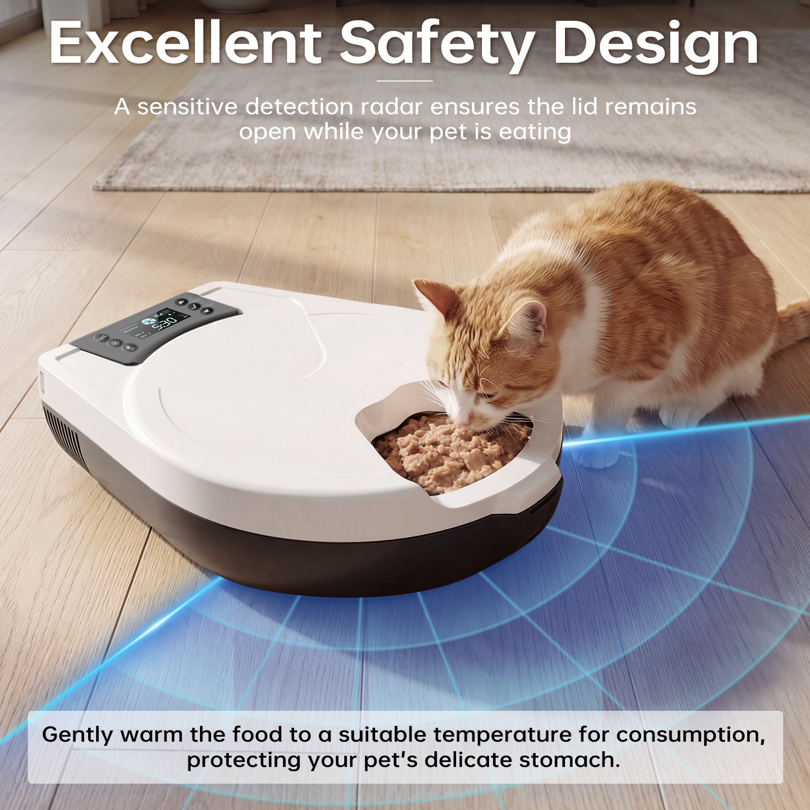 Smart wet pet food feeder, Refrigerated and fresh food feeder, Heated and timed pet feeder