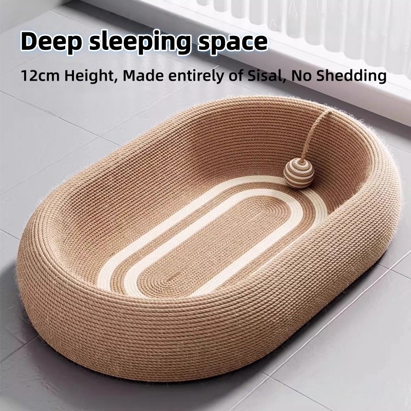 Oval Sisal Cat Scratching Board,Cat Scratching Board with Toy