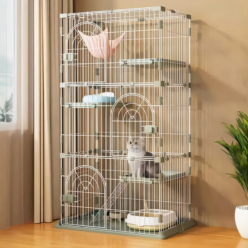 3-Tier Cat Cages, Detachable Metal Wire Kennels Cat Cages
