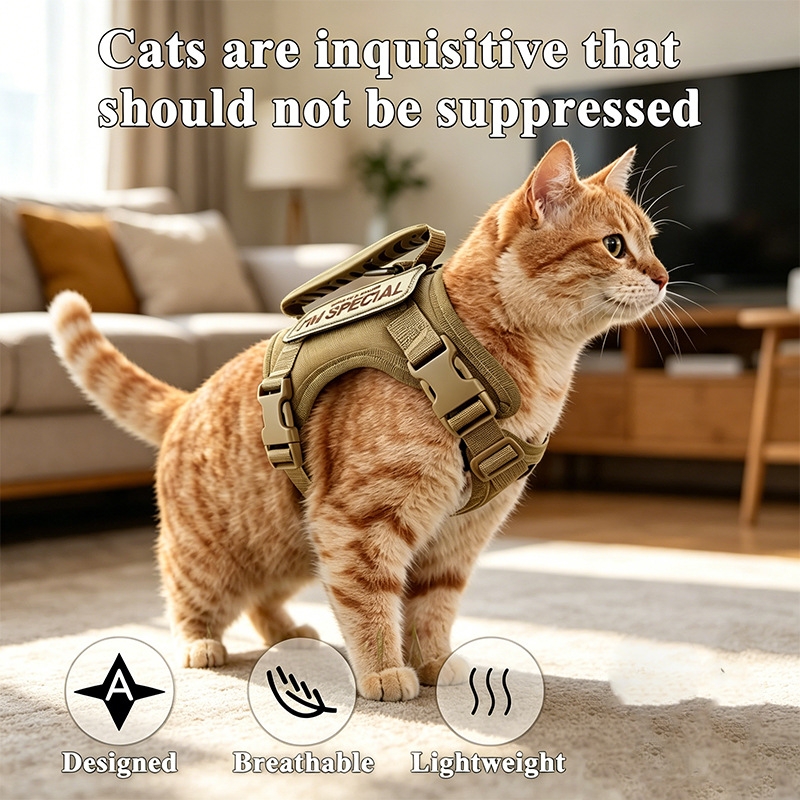 Pet harness leash,vest-style leash,Universal cat leash,anti-strangle and breathable leash
